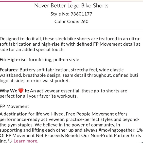 NWT Fp Movement Never Better Better Logo Bike Shorts in color Ikat Combo in size - Picture 4 of 5